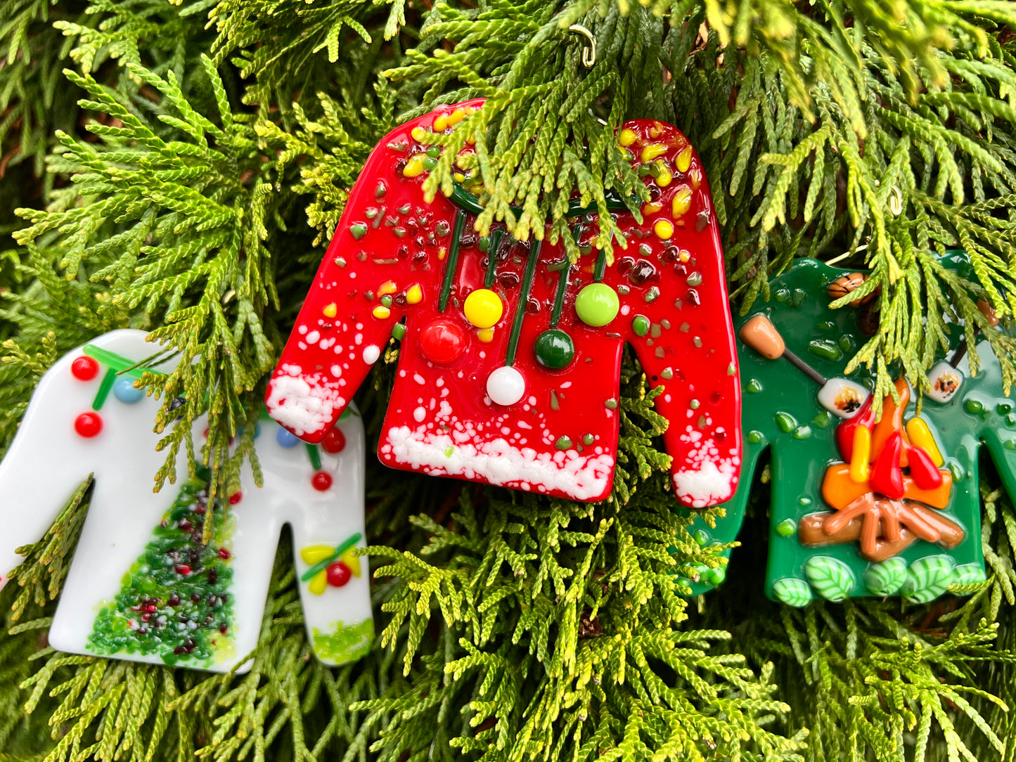 Fused Glass Ugly Sweater Ornaments: A Fun & Festive Workshop!