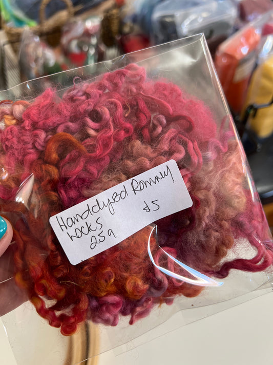 Romney Locks - Hand dyed Pink