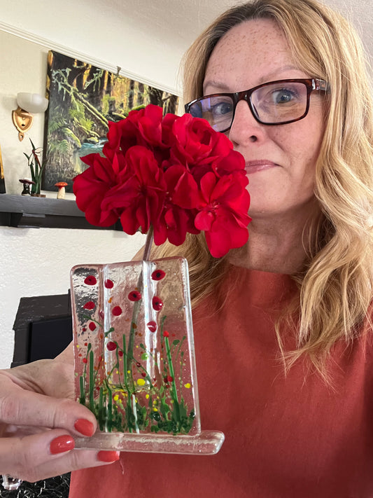 Fused Glass Pocket Vase - In Studio Class