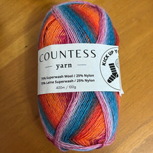 Load image into Gallery viewer, Countess Kick Up Your Heels Sock Yarn - Sunset
